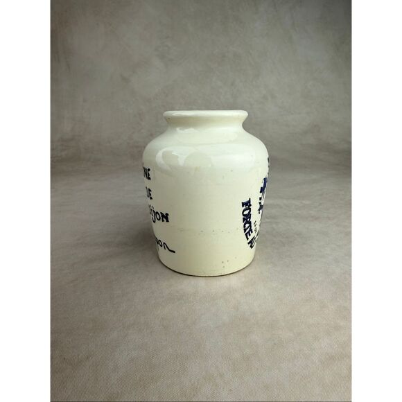 Antique French Ceramic De Dijon Grey Poupon Jar Sarreguemines Pottery 3.5" - Picture 3 of 8